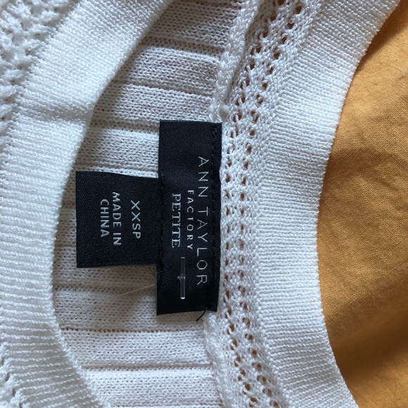 ANN TAYLOR White knit tank top - Picture 9 of 10